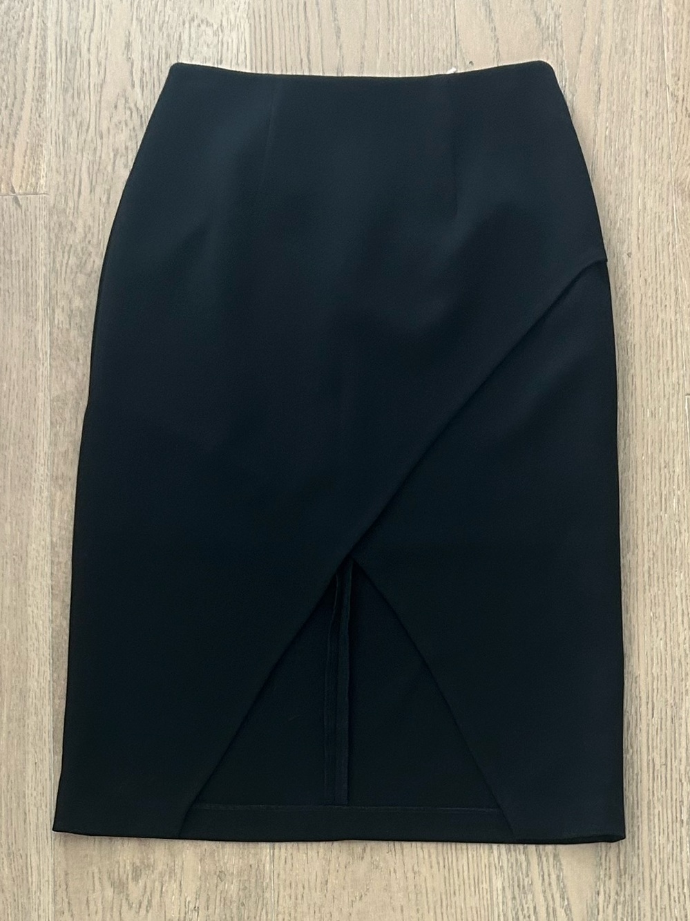 Alice + Olivia Black Pencil Skirt with Front Slit